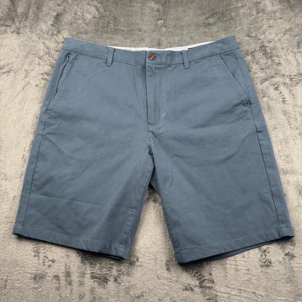 Bonobos Chino Shorts Mens 35 Blue Stretch Cotton Flat Front Excellent